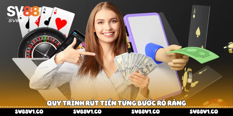 Quy trình rút tiền từng bước rõ ràng